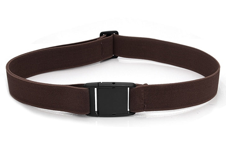 Dark brown buckle-free invisible sretch belt with adjustable clasp
