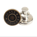Bronze and silver no-sew adjustable waist buttons for jeans, 5-piece set