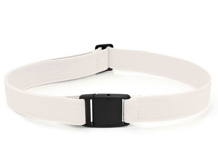 White buckle-free invisible sretch belt with adjustable clasp