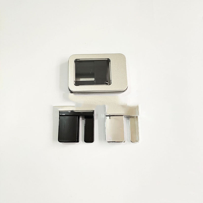 Black, silver, and white waistband tightening clip options